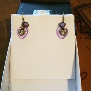 Earrings,  Layered w/Three  Hearts